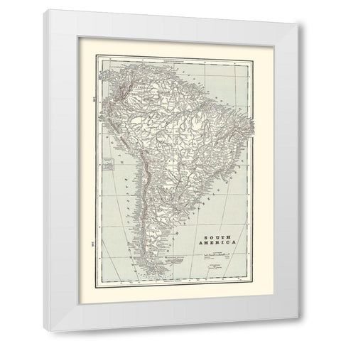 South America - Rathbun 1893 White Modern Wood Framed Art Print by Rathbun