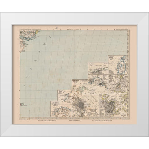 Rio de la Plata Argentina Uruguay South America White Modern Wood Framed Art Print by Stieler