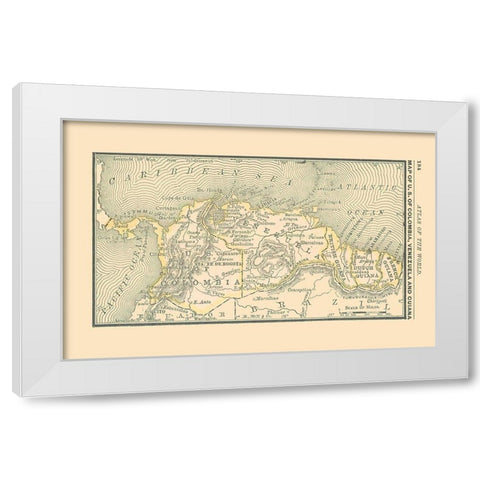 Southern South America - Alden 1886 White Modern Wood Framed Art Print by Alden