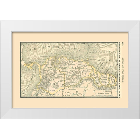 Southern South America - Alden 1886 White Modern Wood Framed Art Print by Alden