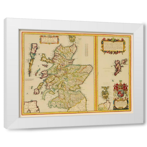 Great Britain Scotland - Blaeu 1654 White Modern Wood Framed Art Print by Blaeu