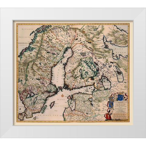Scandinavia - De Wit 1688 White Modern Wood Framed Art Print by De Wit