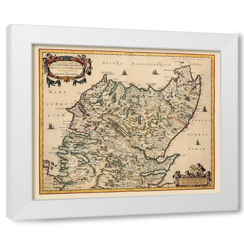 North Great Britain Scotland - Blaeu 1654 White Modern Wood Framed Art Print by Blaeu