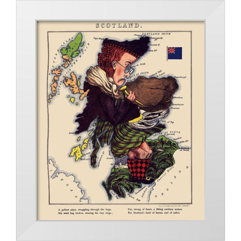 Great Britain Scotland - Lancaster 1869 White Modern Wood Framed Art Print by Lancaster