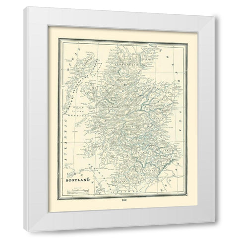 Great Britain Scotland - Rathbun 1893 White Modern Wood Framed Art Print by Rathbun