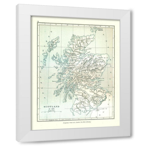 Scotland in 1285 - Gardiner 1902 White Modern Wood Framed Art Print by Gardiner