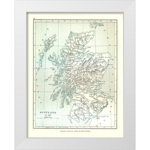 Scotland in 1285 - Gardiner 1902 White Modern Wood Framed Art Print by Gardiner