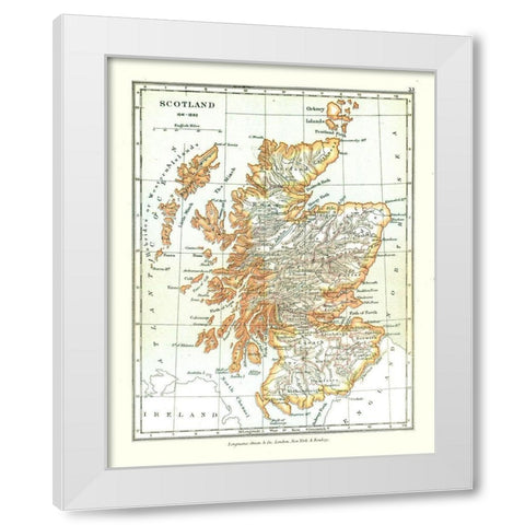 Scotland in 1641 - Gardiner 1902 White Modern Wood Framed Art Print by Gardiner