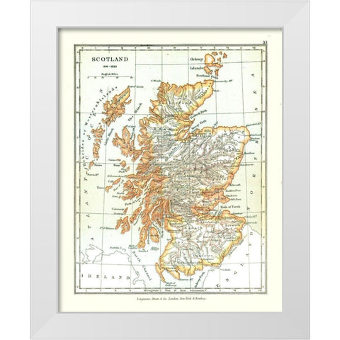 Scotland in 1641 - Gardiner 1902 White Modern Wood Framed Art Print by Gardiner