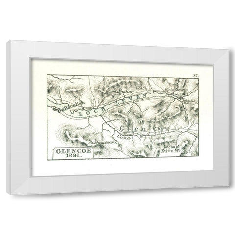 Glencoe Scotland 1691 - Gardiner 1902 White Modern Wood Framed Art Print by Gardiner