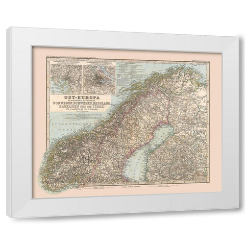 Northeast Europe - Stieler 1885 White Modern Wood Framed Art Print by Stieler