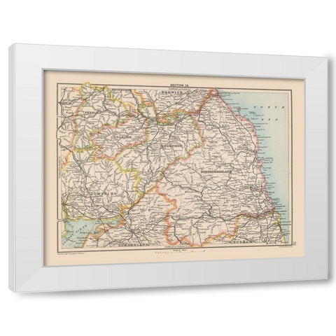 Eastern Scotland Ireland - Bartholomew 1892 White Modern Wood Framed Art Print by Bartholomew