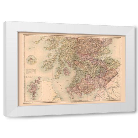 North Scotland - Black 1867 White Modern Wood Framed Art Print by Black