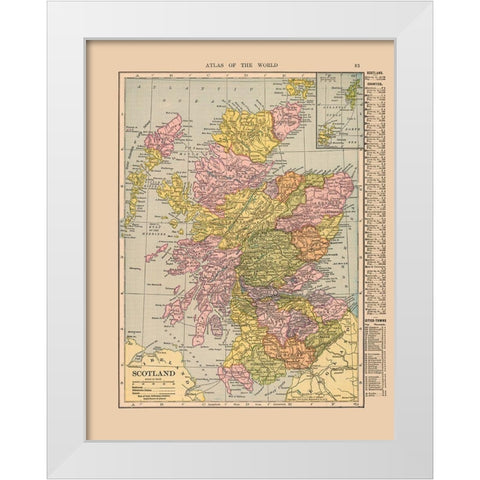 Scotland - Hammond 1910 White Modern Wood Framed Art Print by Hammond