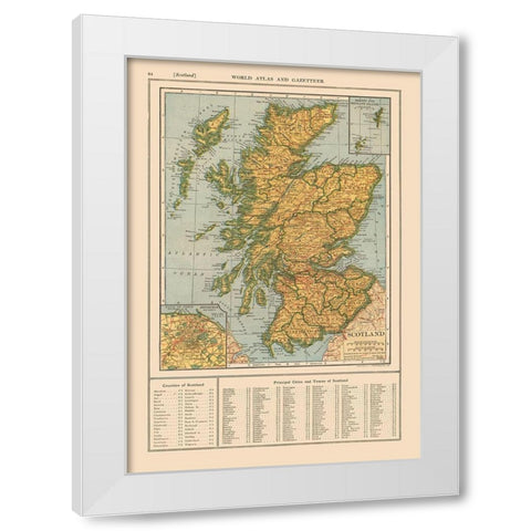 Scotland - Reynold 1921 White Modern Wood Framed Art Print by Reynold
