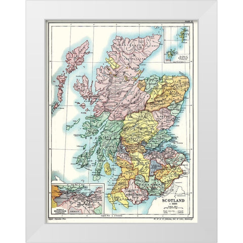 Scotland 1600 - Poole 1902 White Modern Wood Framed Art Print by Poole