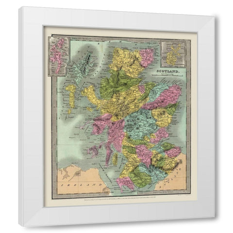 Scotland - Illman 1834 White Modern Wood Framed Art Print by Illman