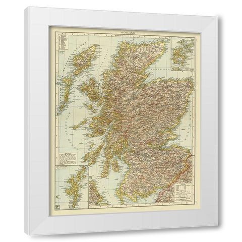 Scotland White Modern Wood Framed Art Print by Unknown