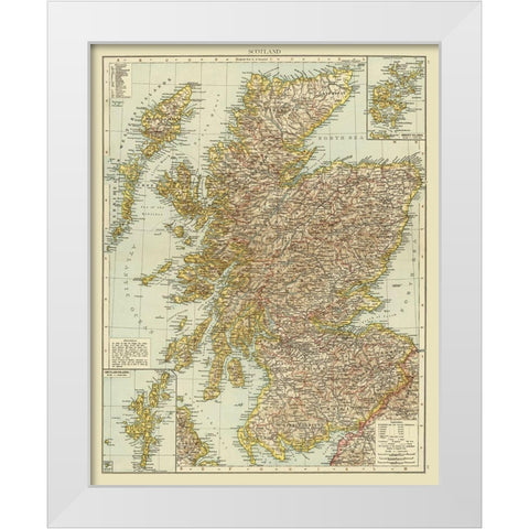 Scotland White Modern Wood Framed Art Print by Unknown