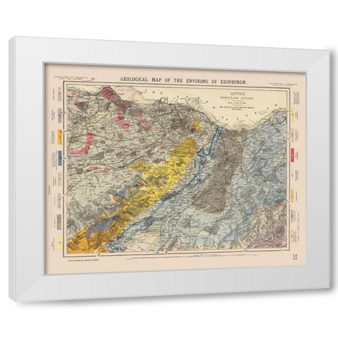 Edingburgh Scotland - Letts 1883 White Modern Wood Framed Art Print by Letts