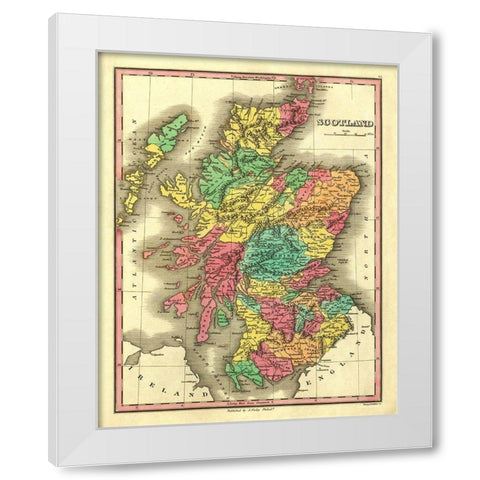 Scotland - Finley 1831 White Modern Wood Framed Art Print by Finley