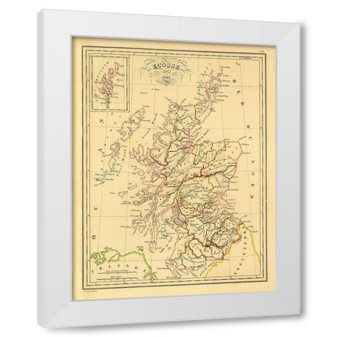 Scotland - Thierry 1831 White Modern Wood Framed Art Print by Thierry