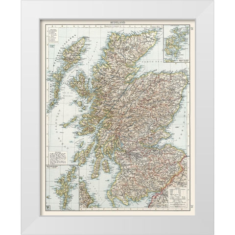 Scotland White Modern Wood Framed Art Print by Unknown