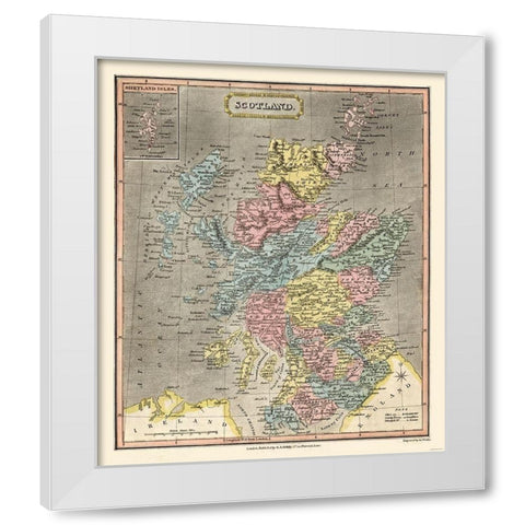 Scotland - Oddy White Modern Wood Framed Art Print by Oddy