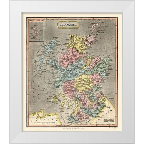 Scotland - Oddy White Modern Wood Framed Art Print by Oddy