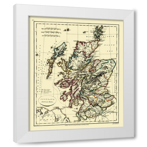 Scotland - Ancient and Modern - Patterson 1804 White Modern Wood Framed Art Print by Patterson