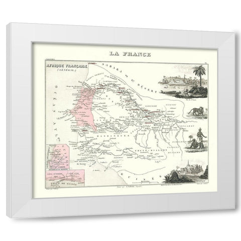 Senegal Africa - Migeon 1869 White Modern Wood Framed Art Print by Migeon