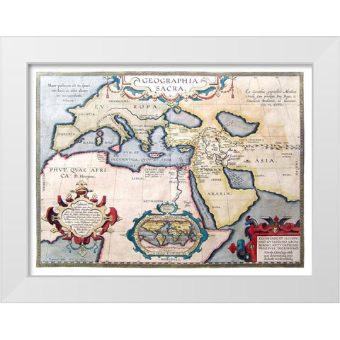 Europe Middle East - Ortelius 1570 White Modern Wood Framed Art Print by Ortelius