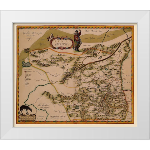 Shaanxi Province China - Blaeu 1655 White Modern Wood Framed Art Print by Blaeu