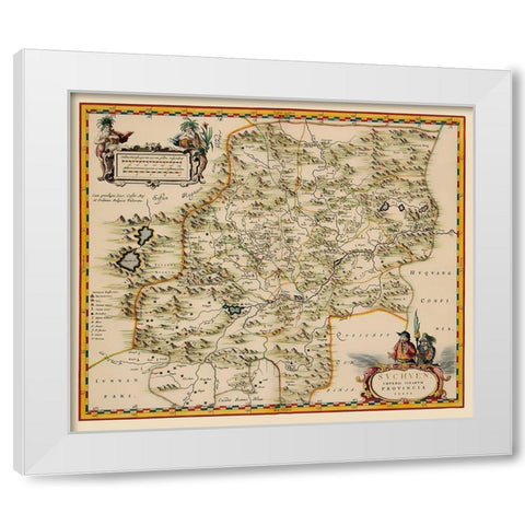 Sichuan Province China - Blaeu 1655 White Modern Wood Framed Art Print by Blaeu
