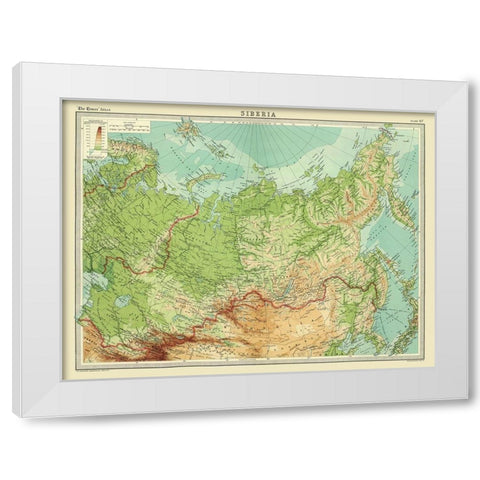 Asia Siberia Times Russia - Bartholomew 1922 White Modern Wood Framed Art Print by Bartholomew