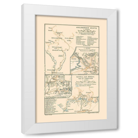 San Canzian dIsonzo Italy Slovenia Europe White Modern Wood Framed Art Print by Baedeker