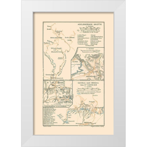 San Canzian dIsonzo Italy Slovenia Europe White Modern Wood Framed Art Print by Baedeker