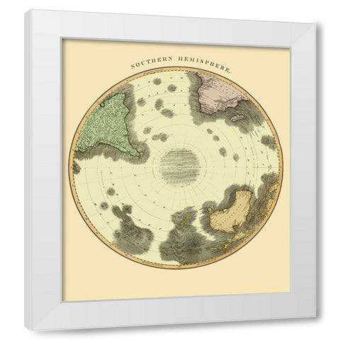 Southern Hemisphere - Thomson 1814 White Modern Wood Framed Art Print by Thomson