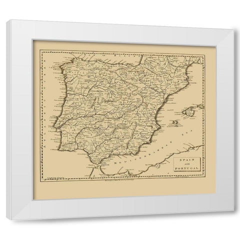 Spain Portugal - Thomas 1812 White Modern Wood Framed Art Print by Thomas