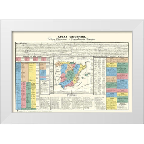 Spain Portugal - Johanneau 1831 White Modern Wood Framed Art Print by Johanneau