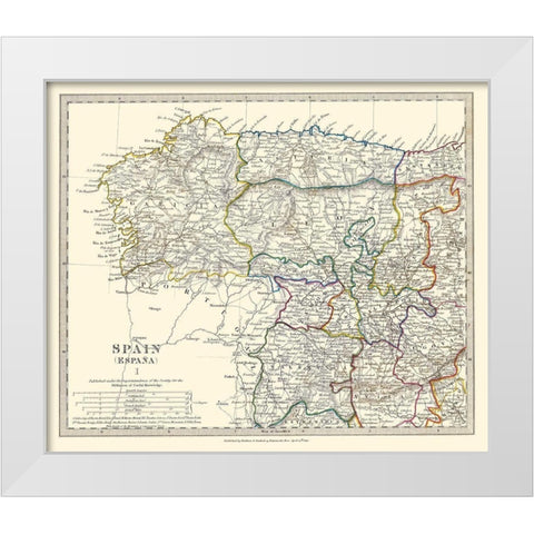 Spain 1 - Baldwin 1831 White Modern Wood Framed Art Print by Baldwin