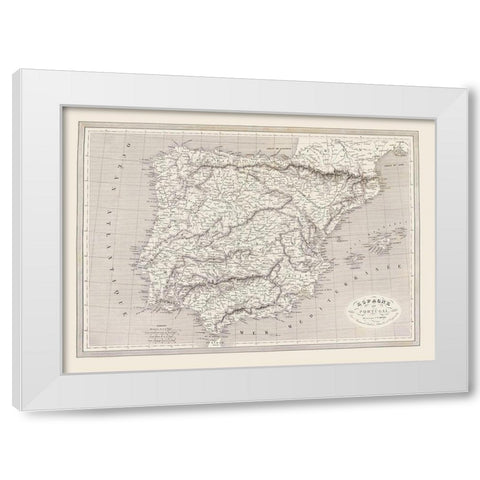 Spain Portugal - Monin 1837 White Modern Wood Framed Art Print by Monin