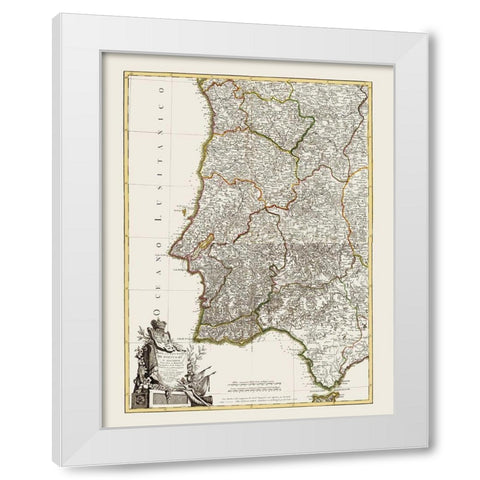 Spain Portugal - Lattre 1780 White Modern Wood Framed Art Print by Lattre