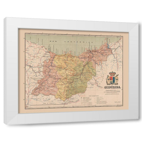 Guipuzcoa Spain Europe - Martin 1911 White Modern Wood Framed Art Print by Martin