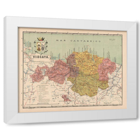 Vizcaya Spain Europe - Martin 1901 White Modern Wood Framed Art Print by Martin