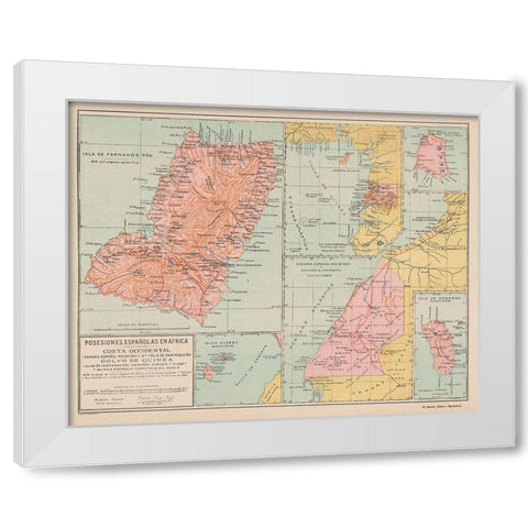 Spanish Possessions in Africa - Martin 1903 White Modern Wood Framed Art Print by Martin
