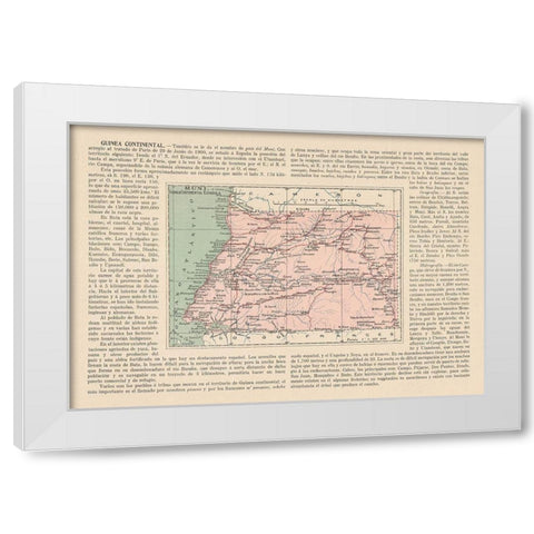 Rio Muni Guinea Africa - Martin 1911 White Modern Wood Framed Art Print by Martin