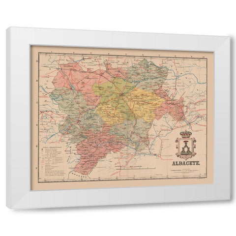 Albacete Spain Europe - Martin 1911 White Modern Wood Framed Art Print by Martin