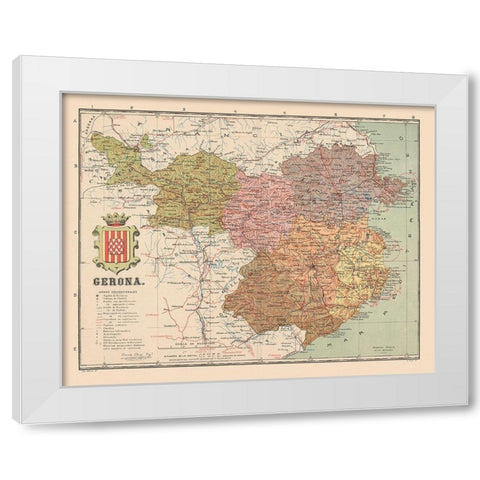 Girona Spain Europe - Martin 1900 White Modern Wood Framed Art Print by Martin