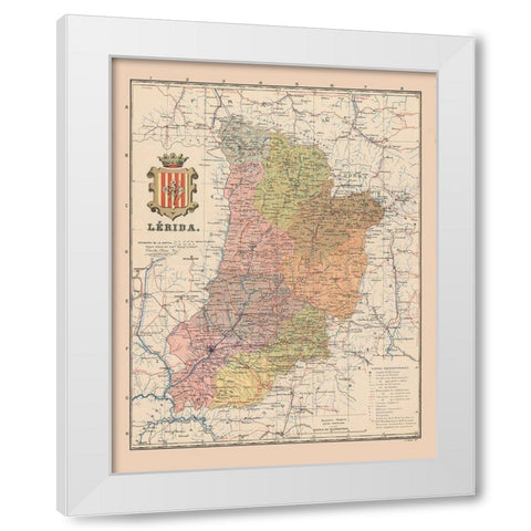 Lleida Spain Europe - Martin 1911 White Modern Wood Framed Art Print by Martin